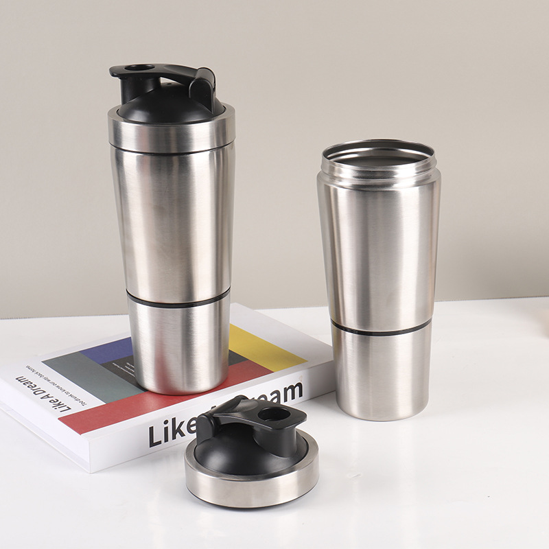 Nutrition And Fitness - Stainless Steel Protein Shaker Cup Portable