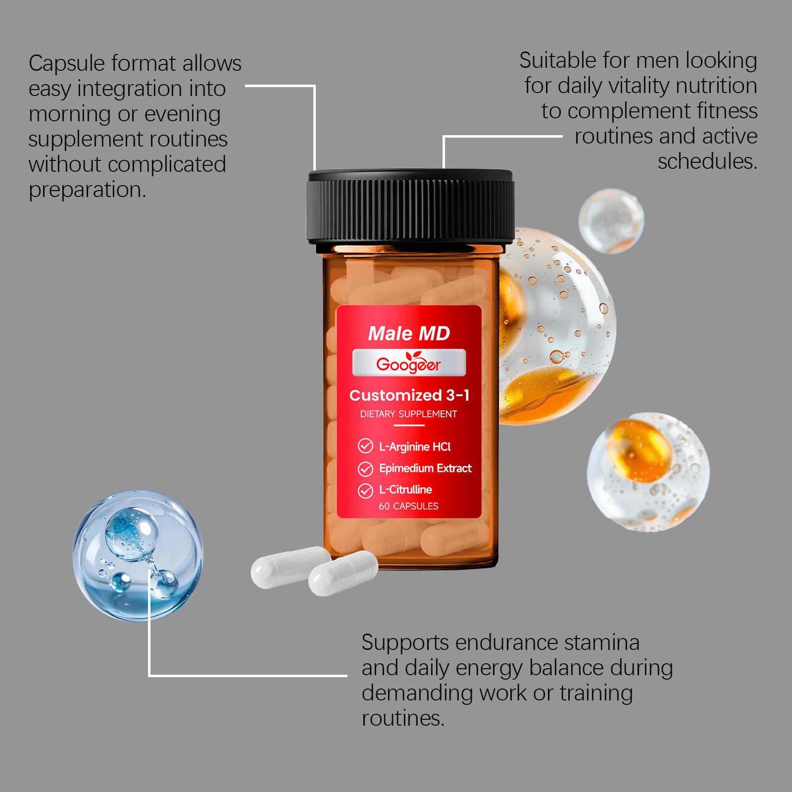 GOOGEER Men's Health Capsules  - Nutrition For Health Fitness & Sport Melvin Williams recensione e prezzo