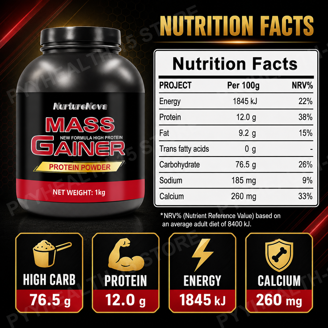Mass Gainer Protein Powder 1kg - Nutrition And Fitness recensione e prezzo